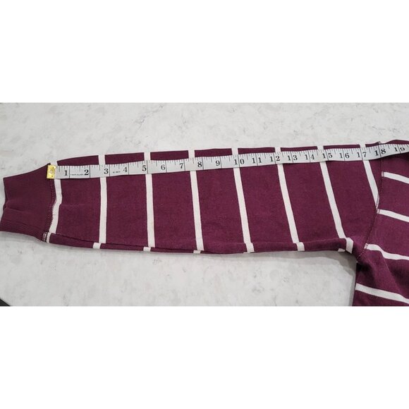 Womens SO Striped Plum & White Crewneck Soft Sweatshirt Size L - Picture 11 of 11